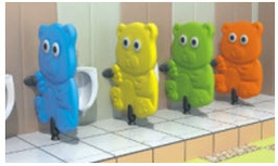 [SPO-1129] แผ่นกั้นห้องน้ำหมีน้อย *ก54xส80 ซม./แผ่น