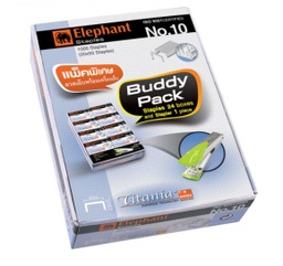 ลวดเย็บกระดาษ ตราช้าง รุ่น ไทเทเนีย เบอร์ 10 Buddy Pack