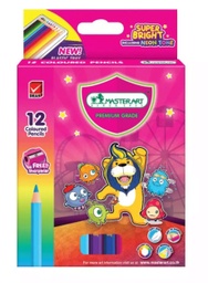 สีไม้ แท่งสั้น Master Art 12 สี รุ่น Super Bright